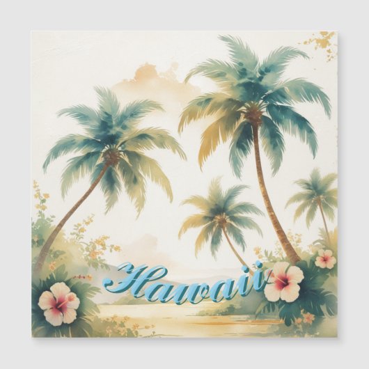 Carte magnétique vintage Hawaiian Travel Honolulu (Devant)