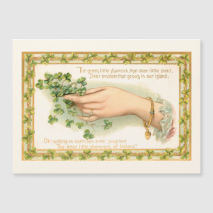Carte Magnétique Vintage Saint Patrick's Day Shamrocks