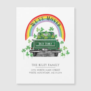 Carte Magnétique Vintage Shamrock de camion vert Rainbow Moving