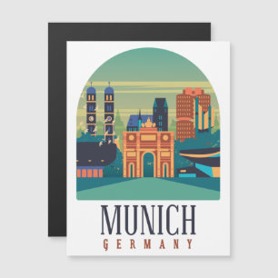 Carte magnétique Vintage voyage Munich Allemagne
