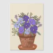 Carte Magnétique Violettes violettes dans un pot – Fleurs pour la f (Devant)