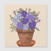 Carte Magnétique Violettes violettes dans un pot – Fleurs pour la f (Devant)