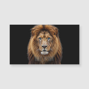 Carte Magnétique Visage de lion majestueux aux yeux bleus Faune A