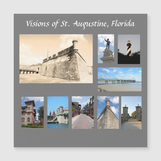 Carte Magnétique Visions de la ville historique St Augustine, Flori (Devant)