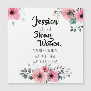 Carte Magnétique Voici un Citation pour les Femmes Fortes Aquarelle