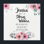 Carte Magnétique Voici une citation de femmes fortes Aquarelle Flor<br><div class="desc">La citation inspirante 'Here's to Strong Woman' enfermée dans une belle aquarelle rose et gris design floral. Envoyez un peu d'amour à n'importe quelle femme/fille de votre vie. Célébrez la Journée internationale de la femme ! Beau cadeau mariage, cadeau d'anniversaire, cadeau d'anniversaire, cadeau de servante, cadeau de petite amie. Personnalisez...</div>