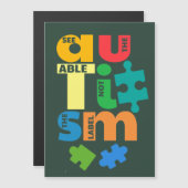 Carte Magnétique Voir La Table Pas La Sensibilisation sur l'autisme (Devant / Derrière)
