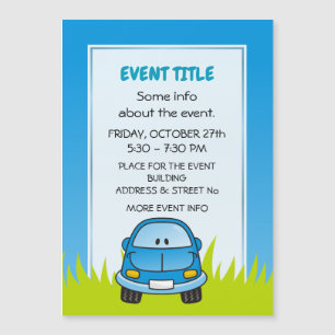 Carte Magnétique Voiture Carton Bleu