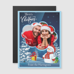 Carte Magnétique VOS photos et nom(s) Noël