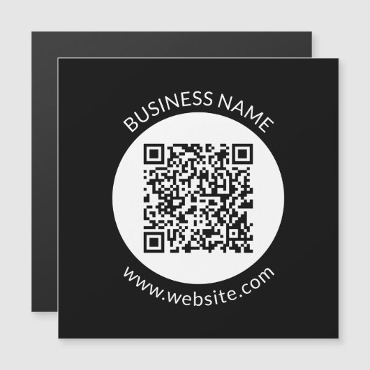 Carte Magnétique Votre code QR téléchargé | Texte et couleurs modif (Devant / Derrière)