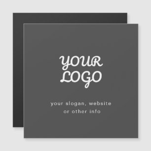 Carte Magnétique Votre logo et texte d'entreprise Gris foncé élég