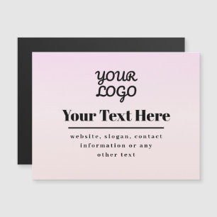 Carte Magnétique Votre logo et texte Ombré rose et pêche
