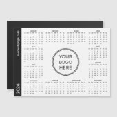 Carte Magnétique Votre logo Ici 2026 blanc Calendrier magnétique (Devant / Derrière)