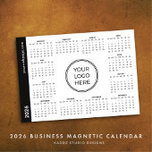Carte Magnétique Votre logo Ici 2026 blanc Calendrier magnétique