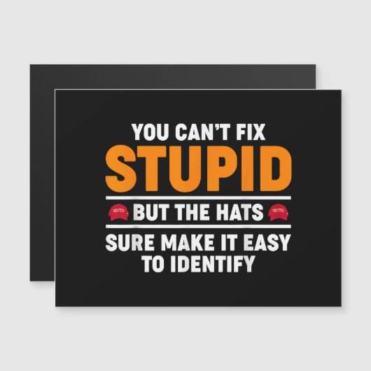 Carte Magnétique Vous ne pouvez pas réparer les bêtises, mais les C (Devant / Derrière)