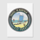 Carte Magnétique Voyage à Norfolk - Vol aujourd'hui (Devant)