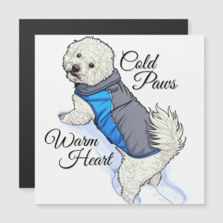 Carte Magnétique Warm Heart Snow Bichon Magnetic Card