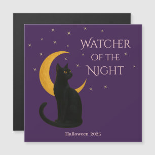 Carte Magnétique Watcher of the Night - Halloween Black Cat aimant