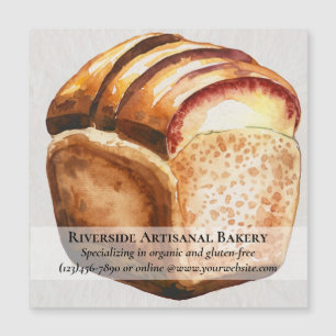 Carte Magnétique Watercolor Bakery Business Magnetic Card
