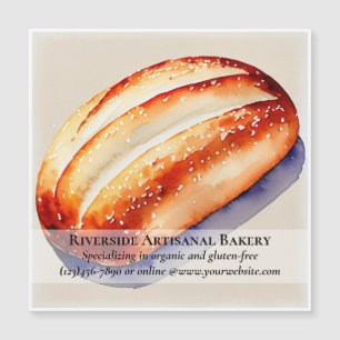 Carte Magnétique Watercolor Bakery Business Magnetic Card