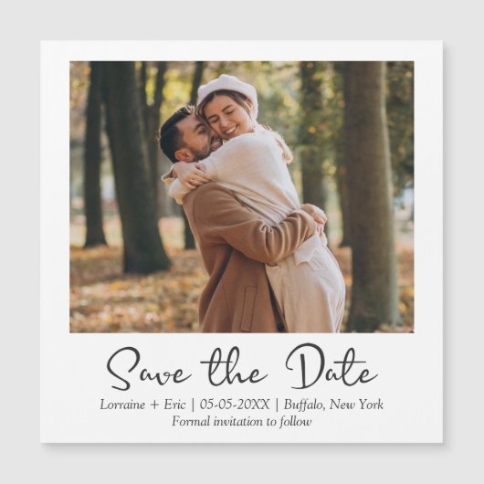 Carte Magnétique Wedding Instant Photo Effect Engaged Couple (Devant)