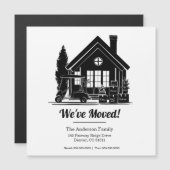 Carte Magnétique We've Moved! Golf Cart Parked at House Silhouette (Devant / Derrière)