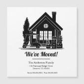 Carte Magnétique We've Moved! Golf Cart Parked at House Silhouette (Devant)