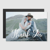 Carte Magnétique Whimsy bleu | Merci photo Mariage rustique (Devant / Derrière)