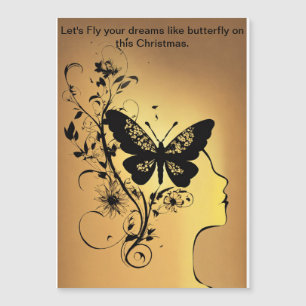 Carte Magnétique Whispers d'hiver : salutations sur les ailes papil