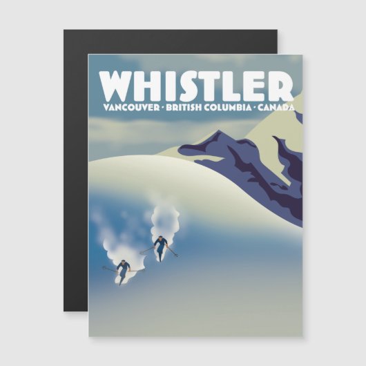 Carte Magnétique Whistler British Columbia Canada Ski (Devant / Derrière)