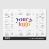 Carte Magnétique White 2026 Business Your Logo Calendar (Devant)