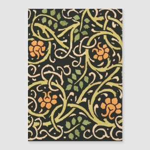 Carte Magnétique William Morris Black Floral Art