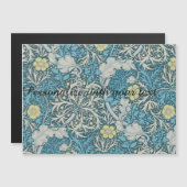 Carte Magnétique William Morris, motif Art nouveau, algues, bleu, f (Devant / Derrière)