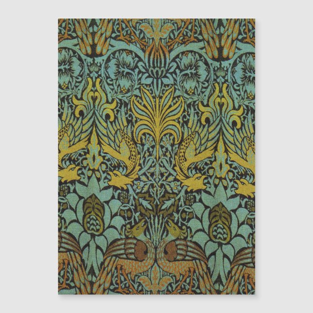 Carte Magnétique William Morris Peacock Dragon Fond d'écran (Devant)