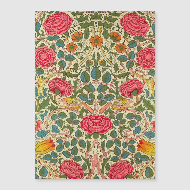 Carte Magnétique William Morris Rose Floral Chintz rose (Devant)