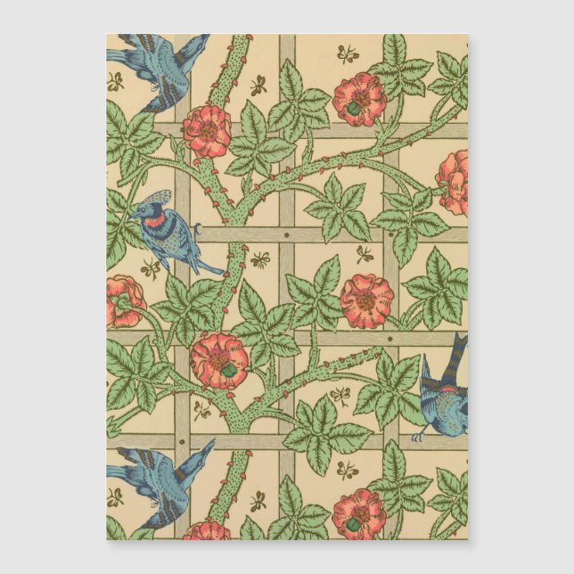 Carte Magnétique William Morris Trellis Design classique de papier  (Devant)