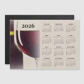 Carte Magnétique Wine Design 2026 Calendar Magnetic Card (Devant / Derrière)