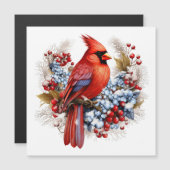 Carte Magnétique Winter Wonderland Red Cardinal (Devant / Derrière)