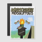 Carte Magnétique Wisconsin Mosquitoes Cartoon (Devant / Derrière)