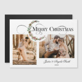 Carte Magnétique Wreath & Joyeux Noël Typographie multi-photo (Devant / Derrière)