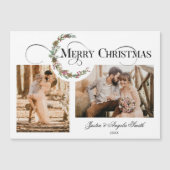 Carte Magnétique Wreath & Joyeux Noël Typographie multi-photo (Devant)