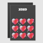 Carte Magnétique Xoxo coeur rouge romantique Saint Valentin (Devant / Derrière)