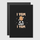 Carte Magnétique Yam What I Yam Funny Potato Pun Thanksgiving (Devant / Derrière)