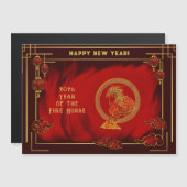Carte Magnétique Year of the Fire Horse , Happy Lunar New Year (Devant / Derrière)