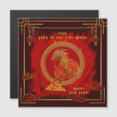 Carte Magnétique Year of the Fire Horse , Happy Lunar New Year (Devant / Derrière)