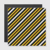 Carte magnétique Yellow Black White Rainbow Strips (Devant / Derrière)