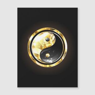 Carte Magnétique Yin Yang or sur noir