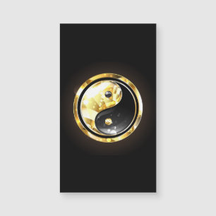 Carte Magnétique Yin Yang or sur noir