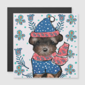 Carte Magnétique Yorkie Poo (Devant / Derrière)