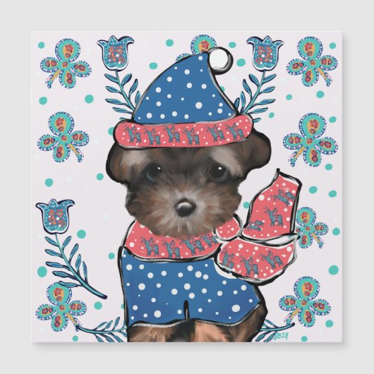 Carte Magnétique Yorkie Poo (Devant)
